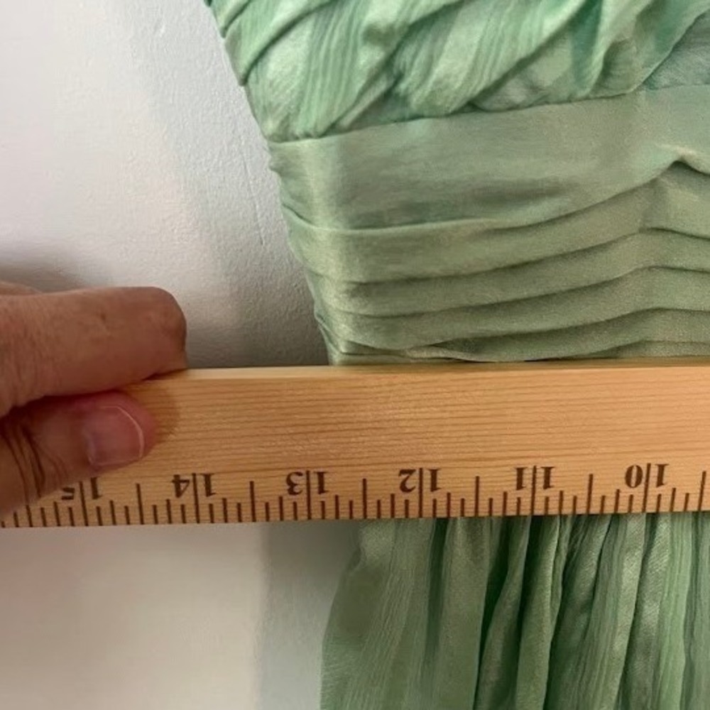 BCBGMaxAzria Mint Green Asymmetrical Pleated High-Low Dress - Picture 9 of 10